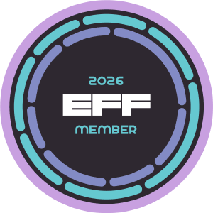 Electronic Frontier Foundation 2026 Member badge