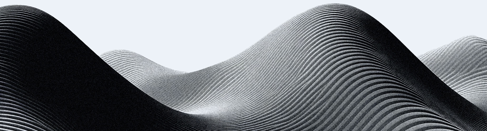 A light digital line-drawing of undulating hills; peaks and valleys