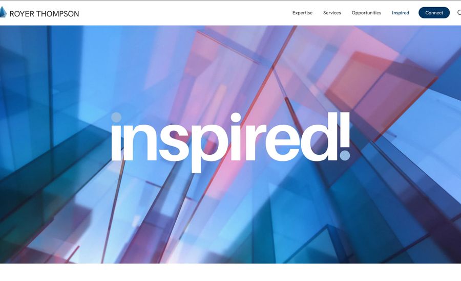 A screenshot of the Royer Thompson news page.